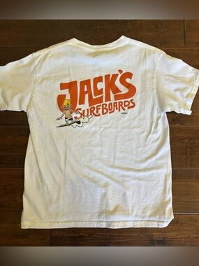 Jack’s Surfboards S/S T-Shirt - Youth Medium - White with retro orange logo